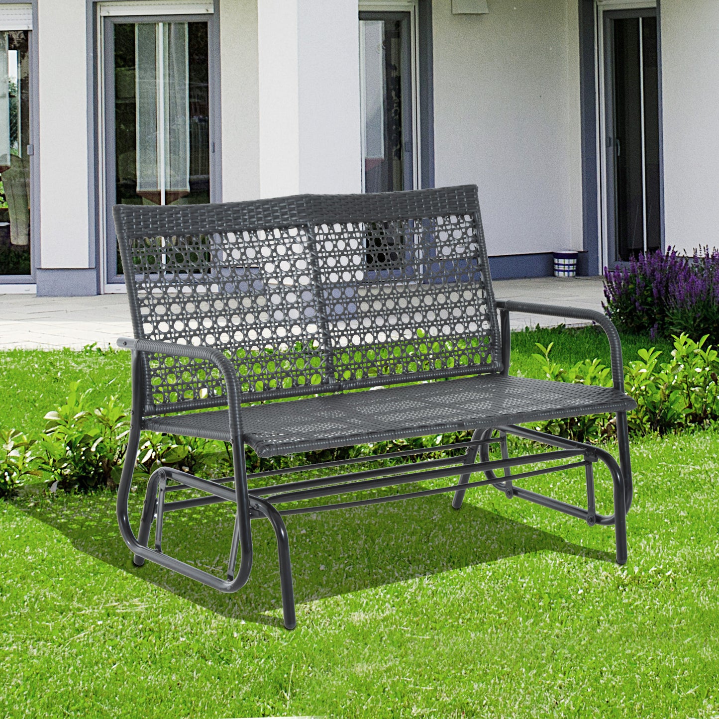 Outsunny 30"x47"x35" Wicker Swing Chair Patio Garden Bench Outdoor | Aosom Canada