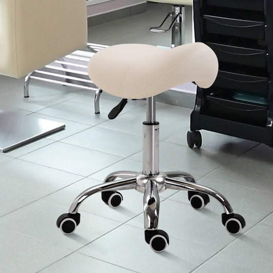 Homcom Saddle Seat Stool Rolling Stool Saddle Chair Massage Seat Tattoo Chair  Wheeled Leather Swivel Chairs For  Spa Beauty Cream | Aosom Canada