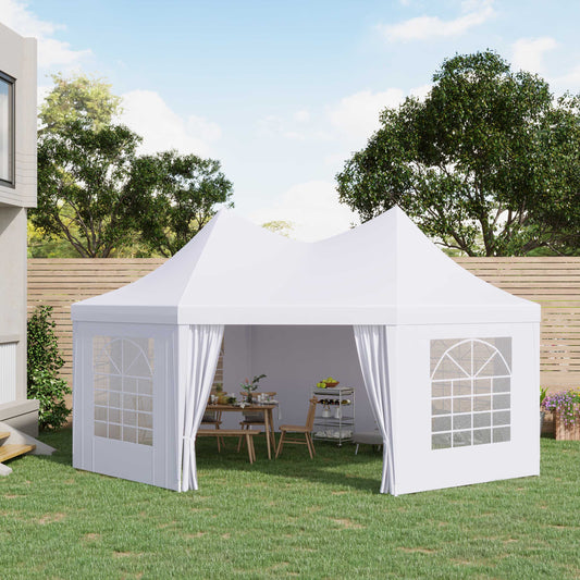 Outsunny 22.3ft Octagonal Party Tent Garden Event Shelter Outdoor with 8 Removable Walls White | Aosom Canada