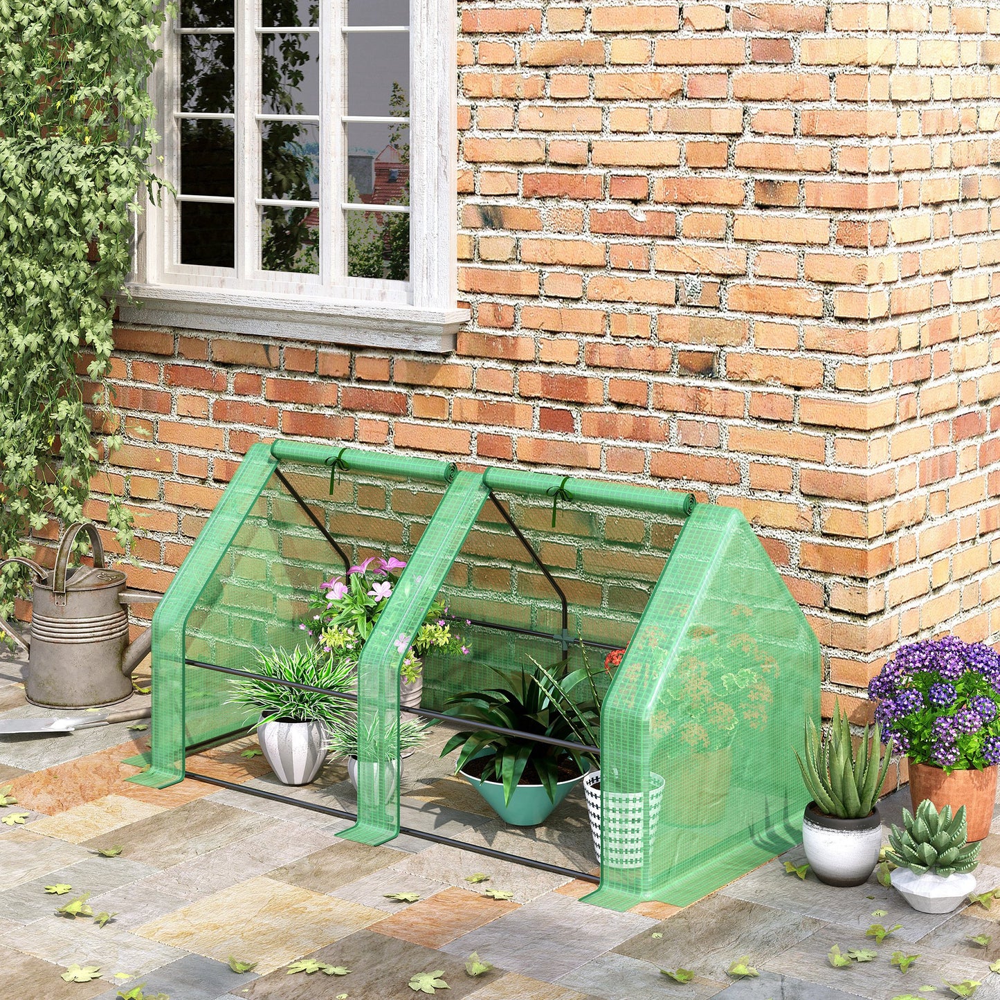 Outsunny 6' x 3' x 3' Portable Tunnel Greenhouse Outdoor Garden Mini with Large Zipper Doors & Water/UV PE Cover | Aosom Canada