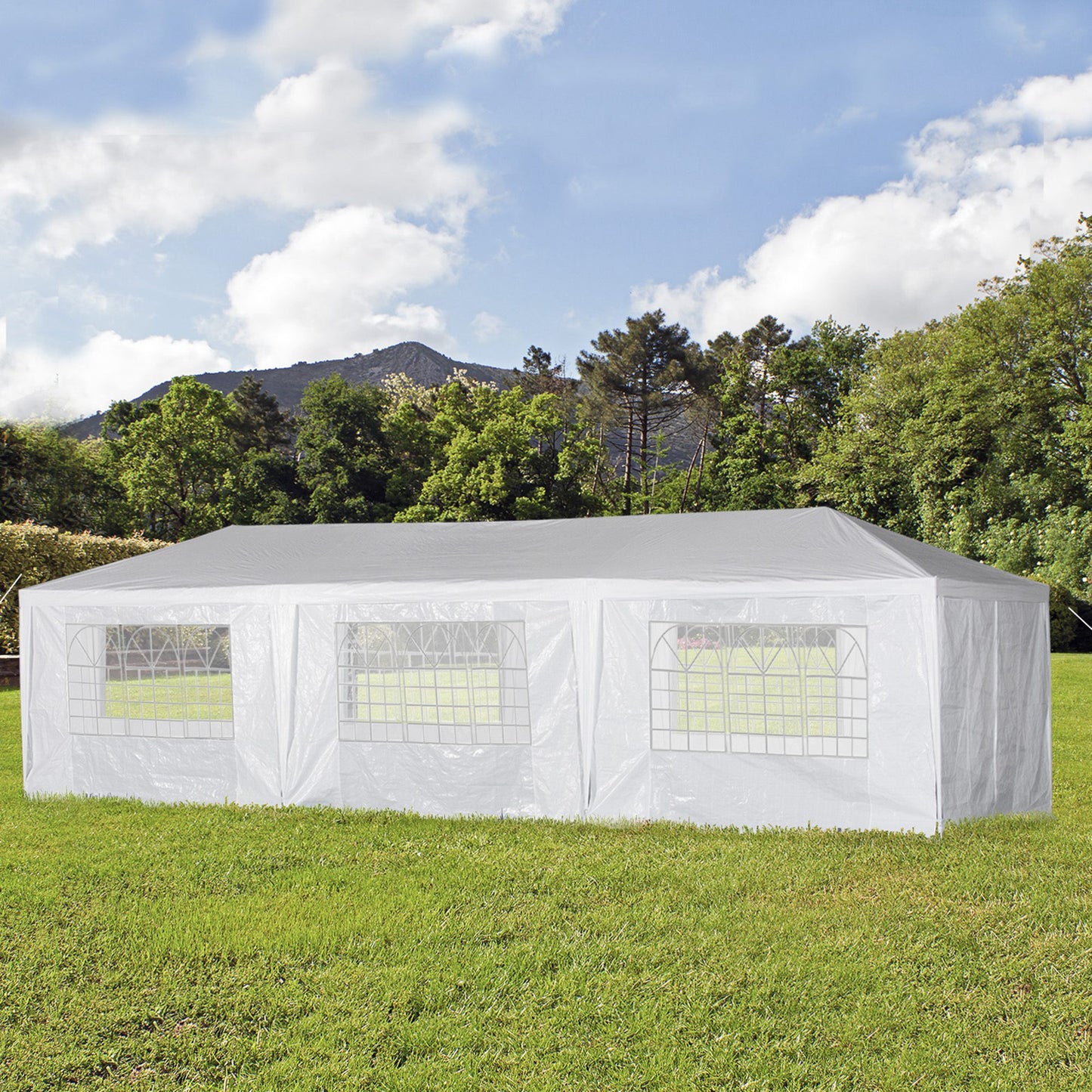 Outsunny 10x30ft Party Gazebo Tent Portable Folding Garden Canopy Event Shelter Outdoor Sunshade 8 Removable Walls | Aosom Canada