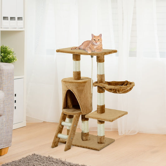 PawHut 37.8” Cat Tree Cat Scratching Post Cat Tree Canada Cat Tower Activity Center Pet Furniture Brown | Aosom Canada