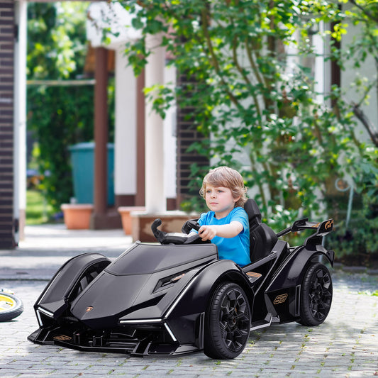Aosom Kids Ride On Sports Car, 12V Battery Powered Electric Toy w/Parent Remote Control, Bluetooth, Music & LED Lights Black | Aosom Canada