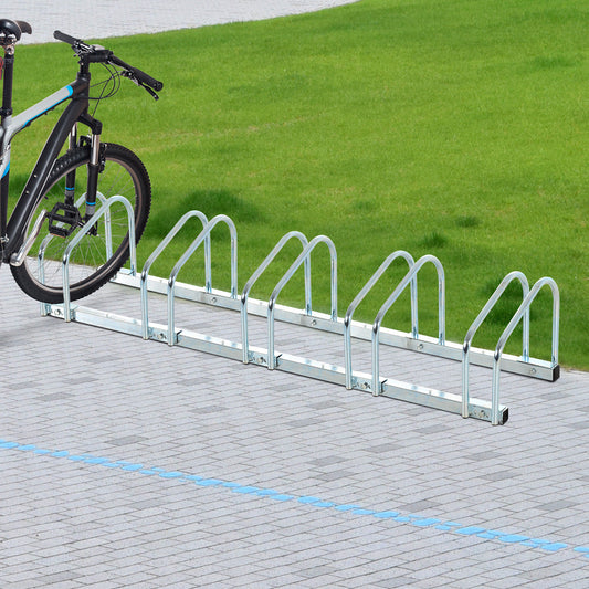 Soozier Bike Bicycle Floor Parking Rack Storage Stand Ground Mount Garage Organizer (5 Bike) | Aosom Canada