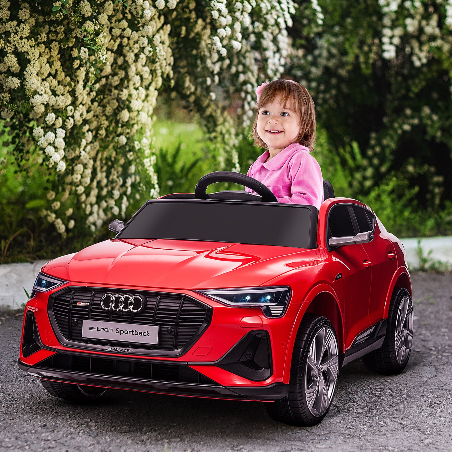 Aosom 12V Kids Electric Ride On Audie Sports Car, Battery Powered Toy w/ Parent Remote Control, Safety Belt, Red | Aosom Canada