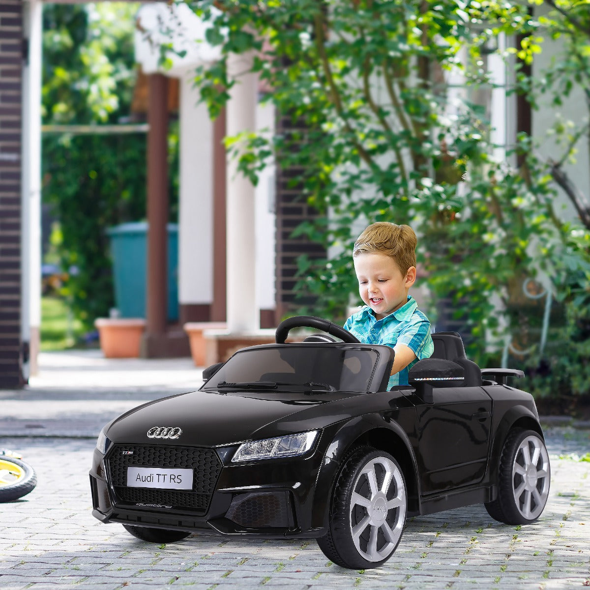 Aosom 6V Audi Kids Ride-On Car With Remote Control For 3 - 8 Years Old Child Toddlers 1 Seater Openable Door Adjustable Speed Black | Aosom Canada
