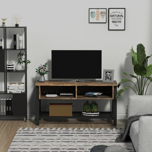 HOMCOM Mid-Century Modern Entertainment Center Retro TV Console Stand for 32" Flat Screen Cable Box DVDs | Aosom Canada