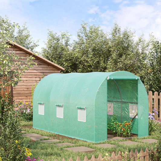 Outsunny 13' x 6' x 6' Outdoor Walk-in Tunnel Greenhouse Portable Plant Gardening Warm House with PE Cover Green | Aosom Canada