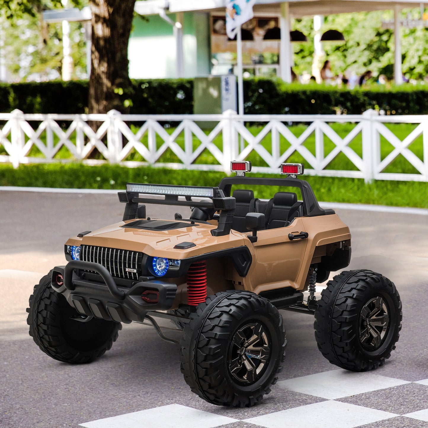 Aosom 12V Power Wheels Electric Jeeps Cars With Remote Control For 3-8 Years Old Battery Powered Parental Remote Controldesert Yellow | Aosom Canada