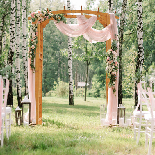 Outsunny 7.5ft Fir Wood Garden Arch Trellis Outdoor Walkway Round Pergola Style Arbor for Decorative Climbing Plants Patio Lawn Backyard Party  Ceremony Decoration Accessories | Aosom Canada