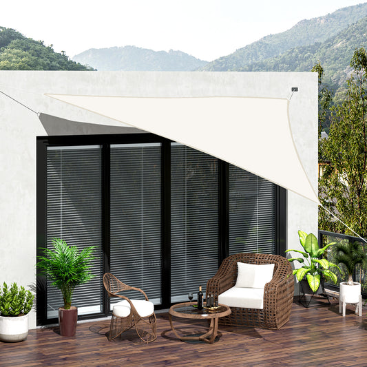 Outsunny Triangle 13x13x13ft Sun Sail Shade Garden UV Block Sunshade Outdoor Canopy Patio Lawn Shelter Cream White | Aosom Canada