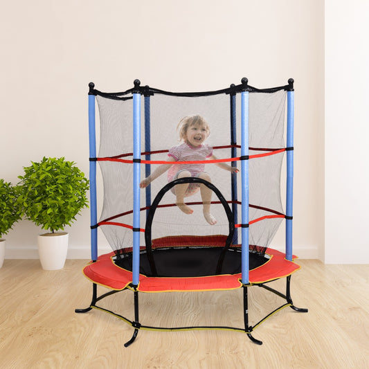 Qaba 55Inch Children’s Trampoline w/ Safety Enclosure Net All in 1 Set | Aosom Canada