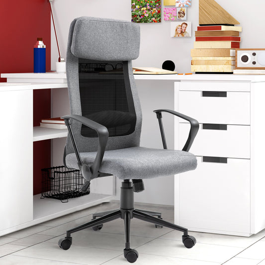Vinsetto Breathable Home Office Chair Executive Height Adjustable Rolling Swivel Chair w/ Tilt Function PU | Aosom Canada
