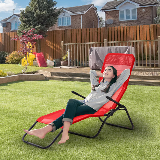 Outsunny Mesh Zero Gravity Lounge Chair Recliners, Folding Rocking Chair, Outdoor Chaise Lounge for Beach, Poolside and Patio,Red | Aosom Canada