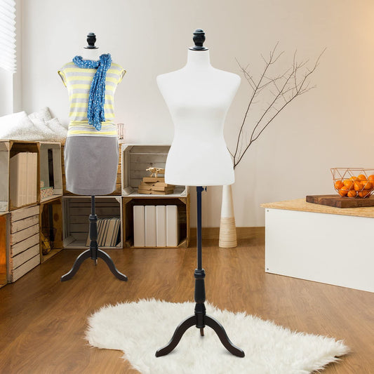 Homcom Dress Form Fashion Mannequin Sewing Body Torso Dressmaker Stand Clothing Display W/ Base White M | Aosom Canada