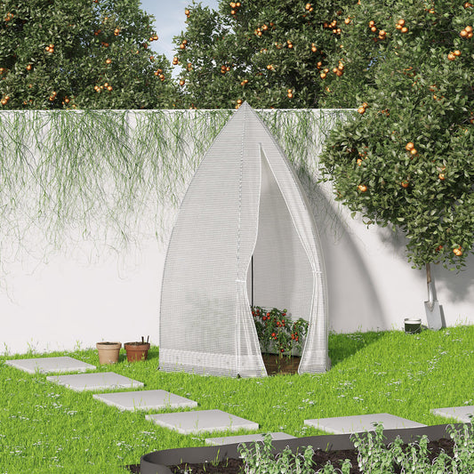 Outsunny 55" x 55" x 71" Greenhouse Portable Hot House for Plants with Zippered Door for Outdoor, Garden, Patio, White | Aosom Canada