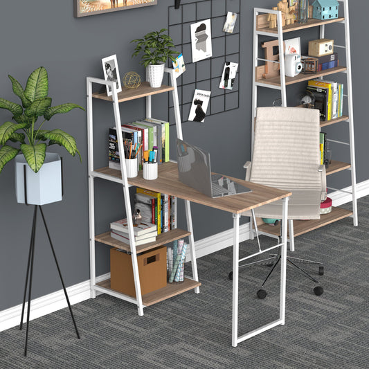 HOMCOM Modern Foldable Office Desk with Storage Shelf Freestanding Multi-function Computer Workstation Dining Table for Home Office | Aosom Canada