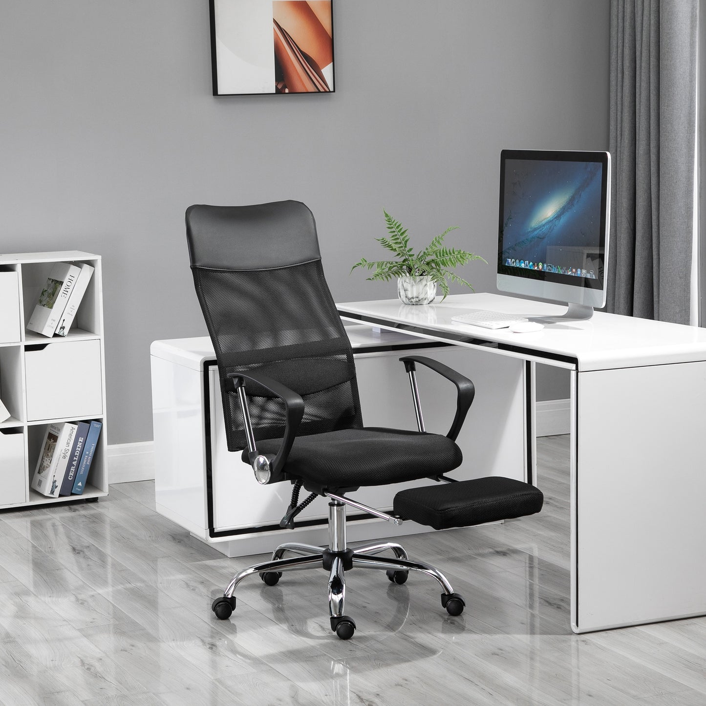 Vinsetto High Back Mesh Executive Office Chair Ergonomic Napping Seat Height Adjustable Swivel with Footrest and Lumbar Support | Aosom Canada