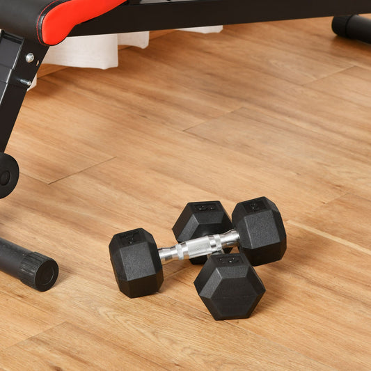 Soozier 20lbs Rubber Dumbbells Weight Set Dumbbell Hand Weight Barbell for Body Fitness Training for Home Office Gym, Black | Aosom Canada