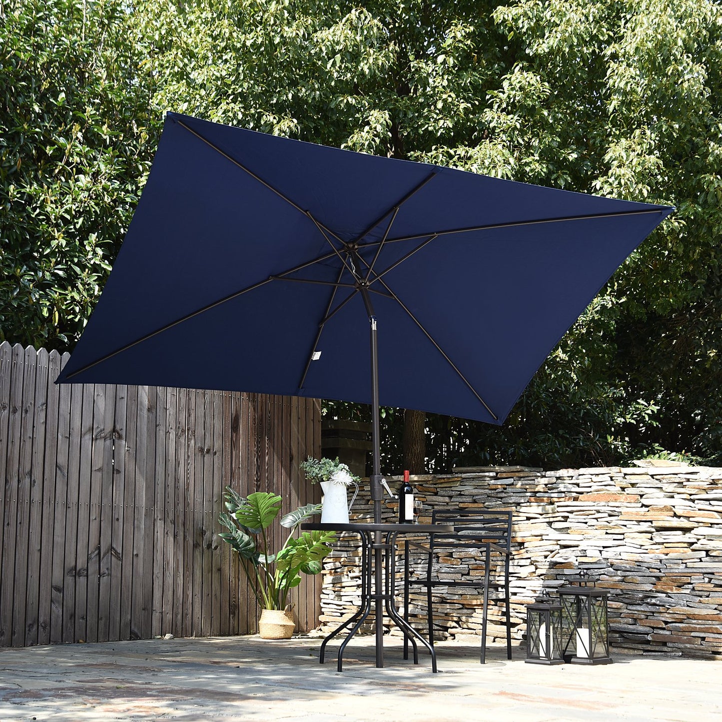 Outsunny 6.5x10ft Rectangle Tilt Patio Umbrella Garden Market Parasol Outdoor Sunshade Canopy | Aosom Canada