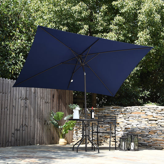 Outsunny 6.5x10ft Rectangle Tilt Patio Umbrella Garden Market Parasol Outdoor Sunshade Canopy | Aosom Canada