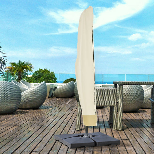 Outdoor Patio Umbrella Cover - Durable/Weatherproof - Beige/Coffee | Aosom Canada