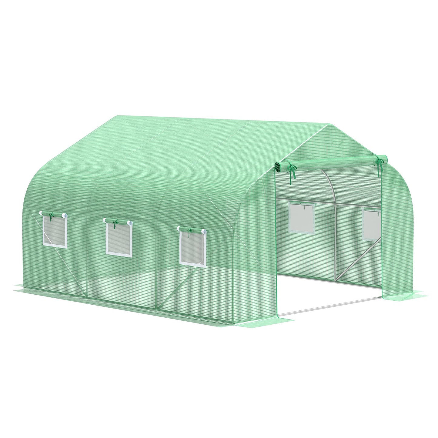 Outsunny Greenhouse Garden Storage Shed Walk-In Greenhouse Garden Plant Seed Green House With Premium Steel Frame | Aosom Canada