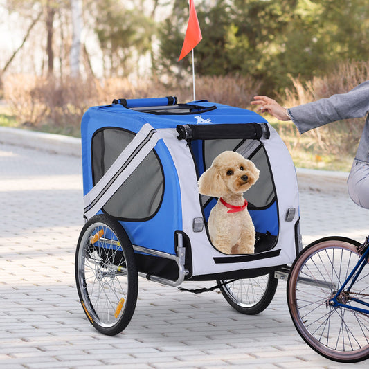 PawHut Aosom Pet Bike Trailer Bicycle Dog Cat Travel Carrier Foldable White | Aosom Canada