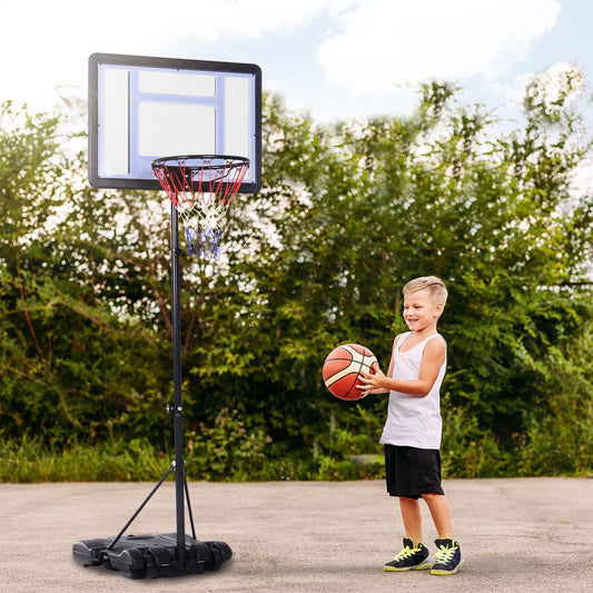 Soozier Basketball Stand and Hoop Backboard 101.5"H Adjustable w/ Wheels For Boys and Girls Outdoor | Aosom Canada