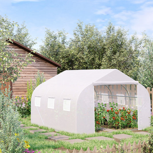 Outsunny 11.5’x10’x7’ Portable Walk-In Greenhouse Garden Plant Flower Growing House White | Aosom Canada