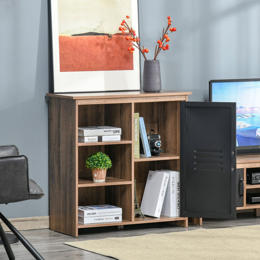 HOMCOM Cupboard Storage Cabinet with 3 Tiers and Steel Door, Home Organizer Sideboard with Adjustable Shelf |Aosom Canada