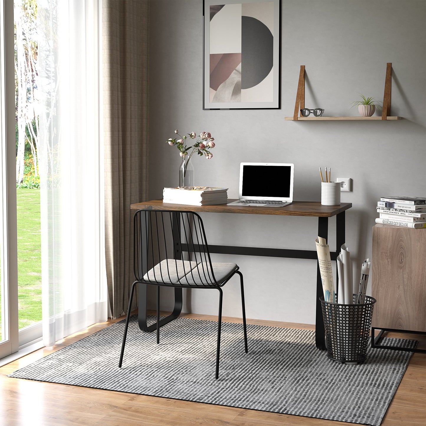 HOMCOM boardroom tables Computer Desk Workstation Center Writing Laptop Table Industrial Design Furniture for Home Office Study Use | Aosom Canada