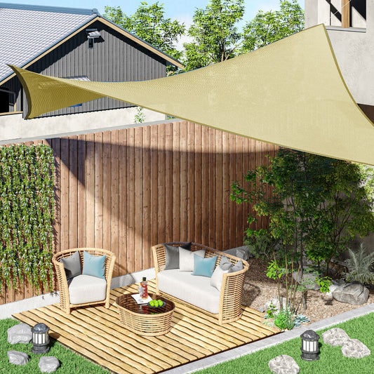 Outsunny Rectangle 10' x 13' Canopy Sun Sail Shade Garden Cover UV Protector Outdoor Patio Lawn Shelter w/ Carrying Bag (Sand) | Aosom Canada