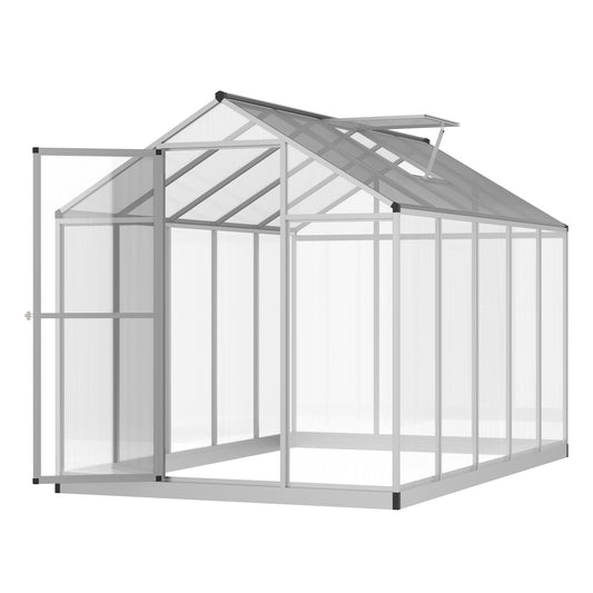 Outsunny Walk-in Garden Greenhouse Polycarbonate Panels Plants Flower Shed Cold Frame Outdoor Warm House Aluminum Frame 10'x6.25'x6.4' | Aosom Canada