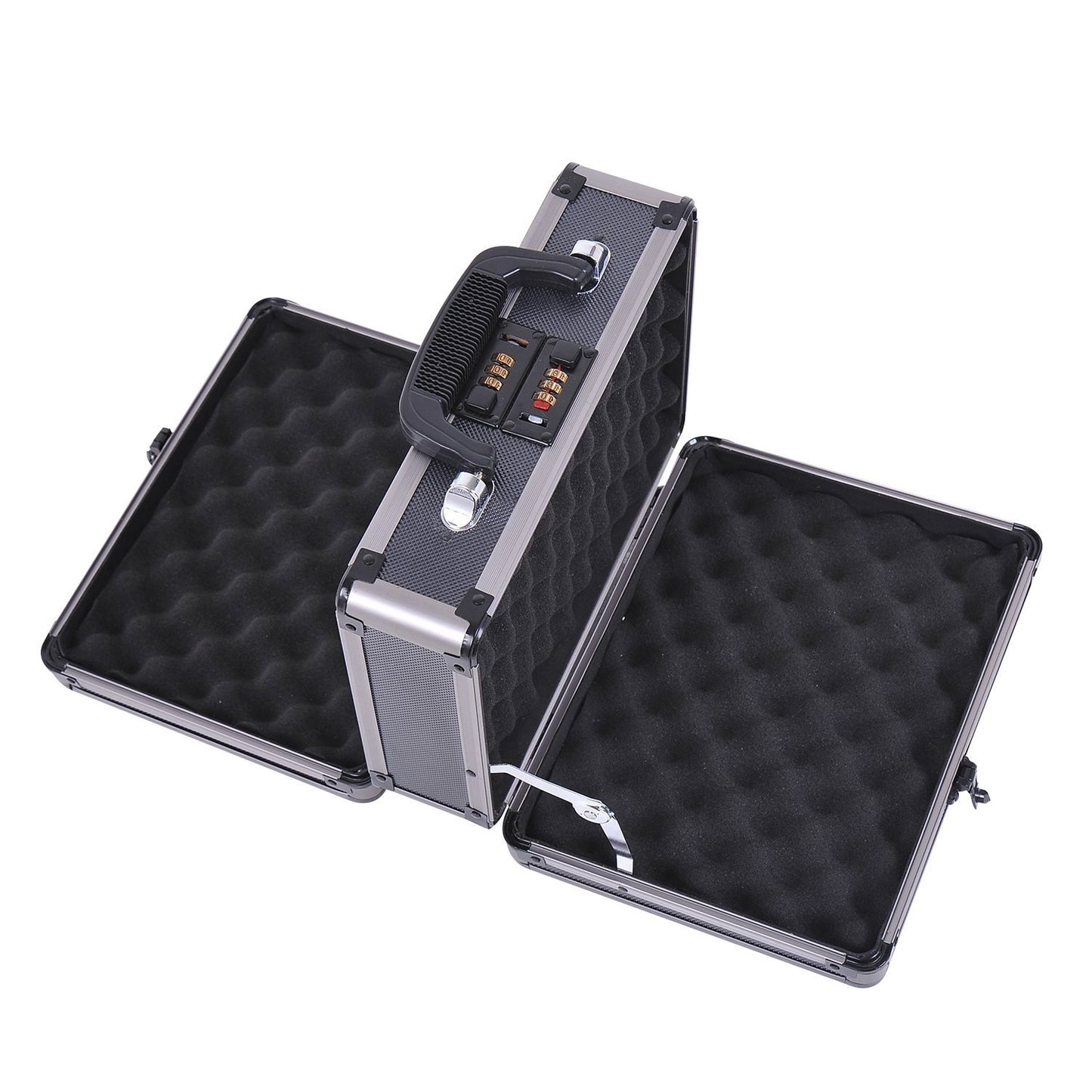 Homcom Gun Cabinet Gun Safes For Sale Double Locking Sided Protector Case Storage Box With Code Set Black | Aosom Canada