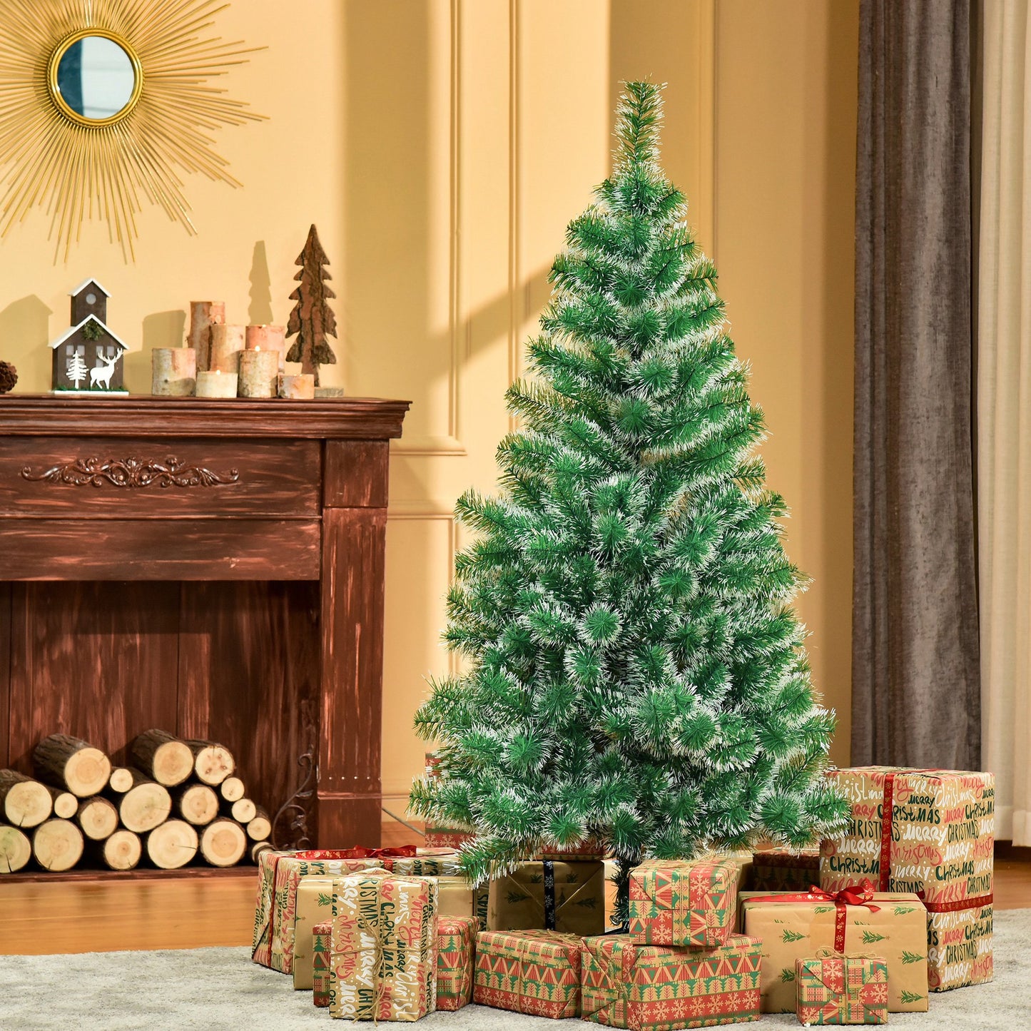 HOMCOM 5FT Indoor Christmas Tree Artificial Decoration Xmas Gift w/ Metal Stand 416 Tips | Aosom Canada
