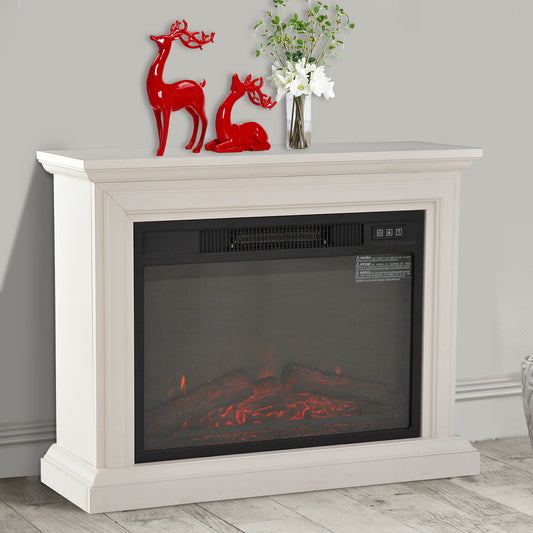 HOMCOM Portable Electric Fireplace Freestanding LED Wood Fire Realistic Flame Stove Heater Outdoor 1400W | Aosom Canada