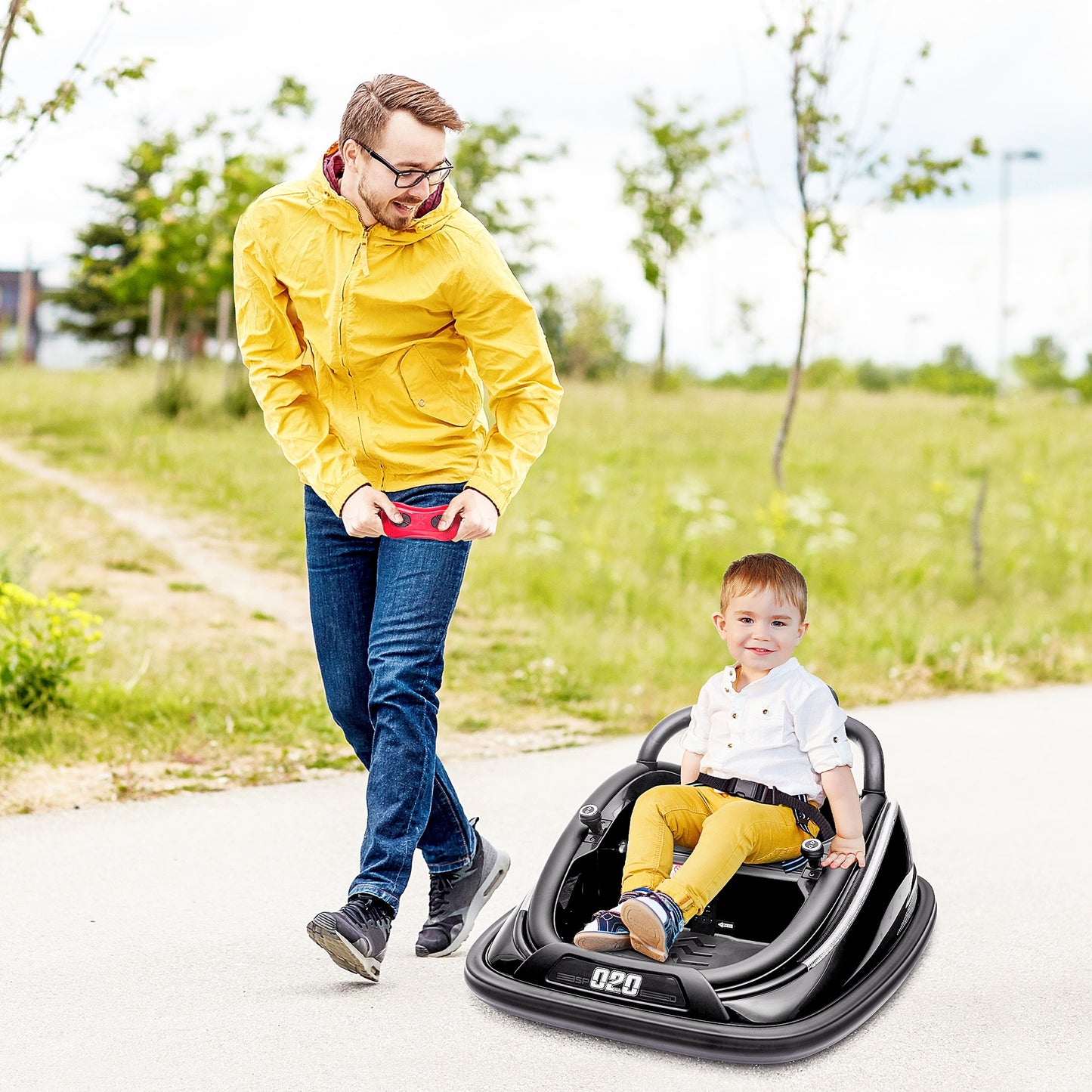 Aosom 12V Kids Bumper Car, 360° Rotation Electric Ride On Car, Twins Motor Battery Powered Toy, w/ Parent Remote Control, Black | Aosom Canada