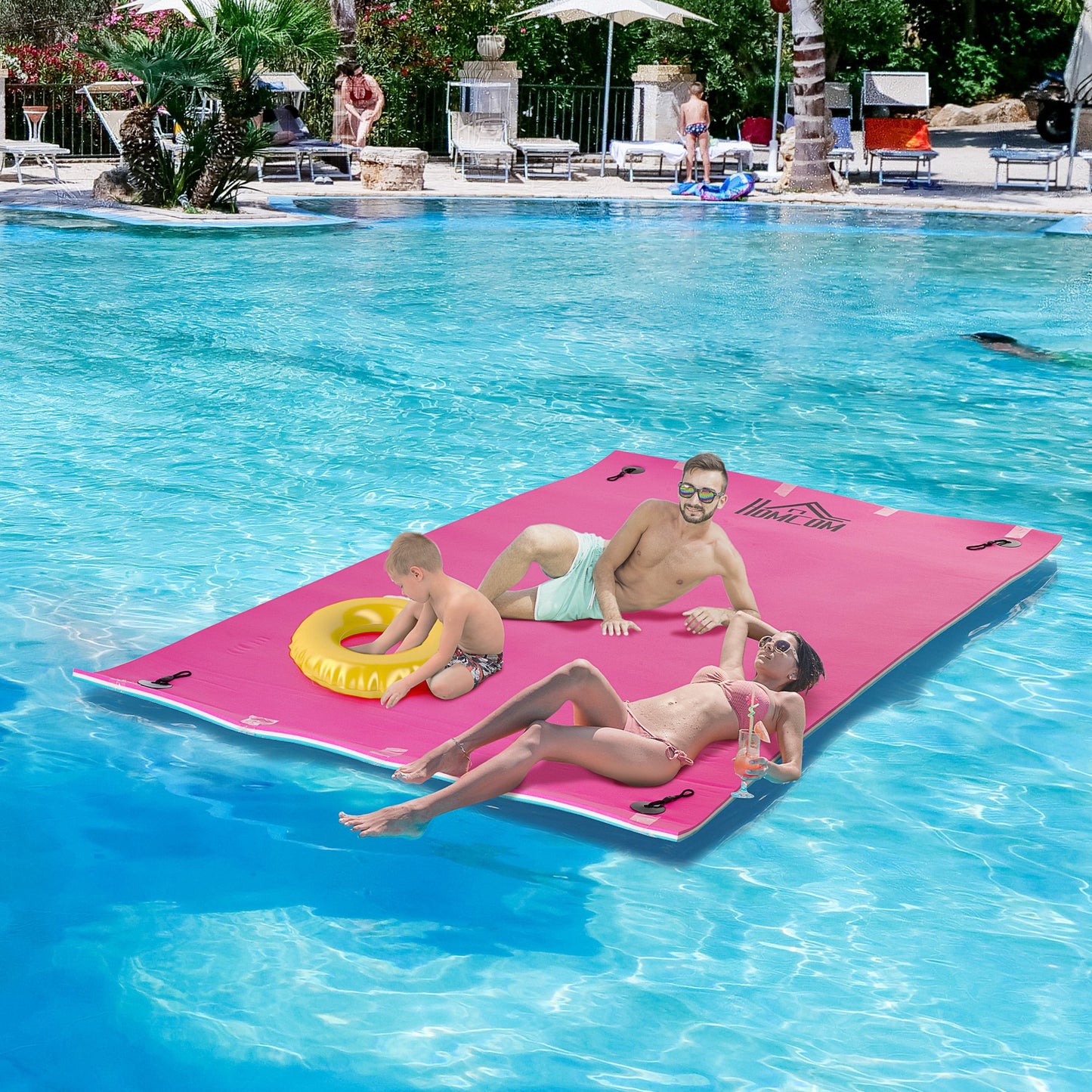 HOMCOM 12x6ft Floating Mat Floating Lily Pad Water Carpet Float Aqua Mat Water Recreation and Relaxing in Pool Beach Lake | Aosom Canada