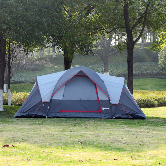 Outsunny Outdoor Camping Tent For 5-6 W/ Build-in Bag Lighting Hook Carrying Bag | Aosom Canada