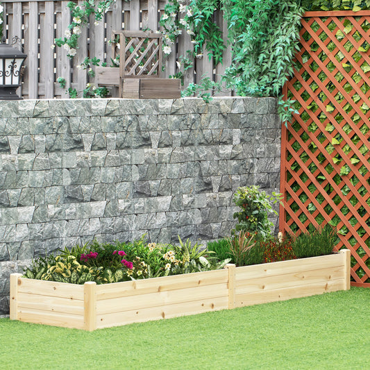 Outsunny Raised Garden Bed Elevated Wooden Planter Box for Backyard, Patio to Grow Vegetables, Herbs, and Flowers | Aosom Canada