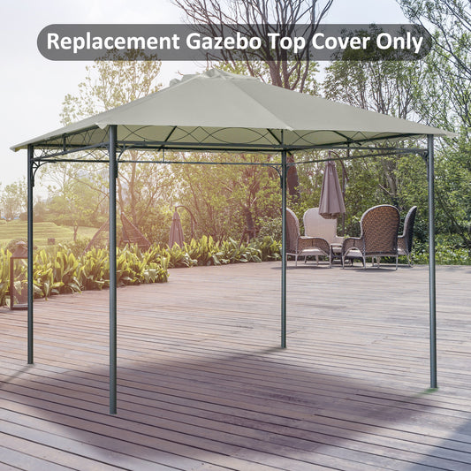 Outsunny 10' x 10' Square Gazebo Canopy Replacement UV Protected Top Cover Sun Shade Cream White | Aosom Canada