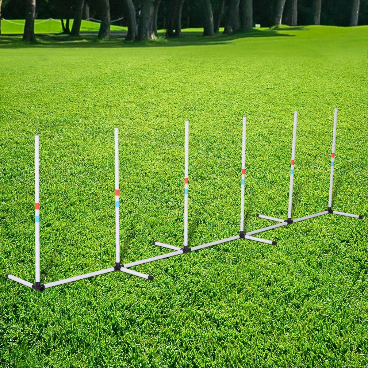 Pet Training Equipment Pet Agility Equipment White 129"L x 25.5"D x 37.25"H PE PawHut | Aosom Canada