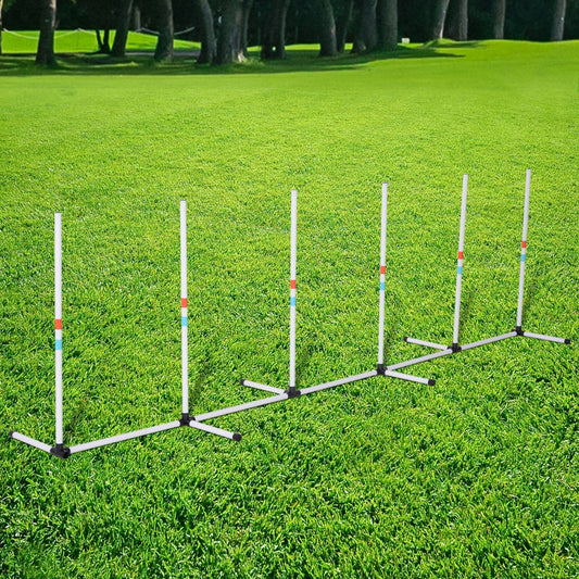 Pet Training Equipment Pet Agility Equipment White 129"L x 25.5"D x 37.25"H PE PawHut | Aosom Canada