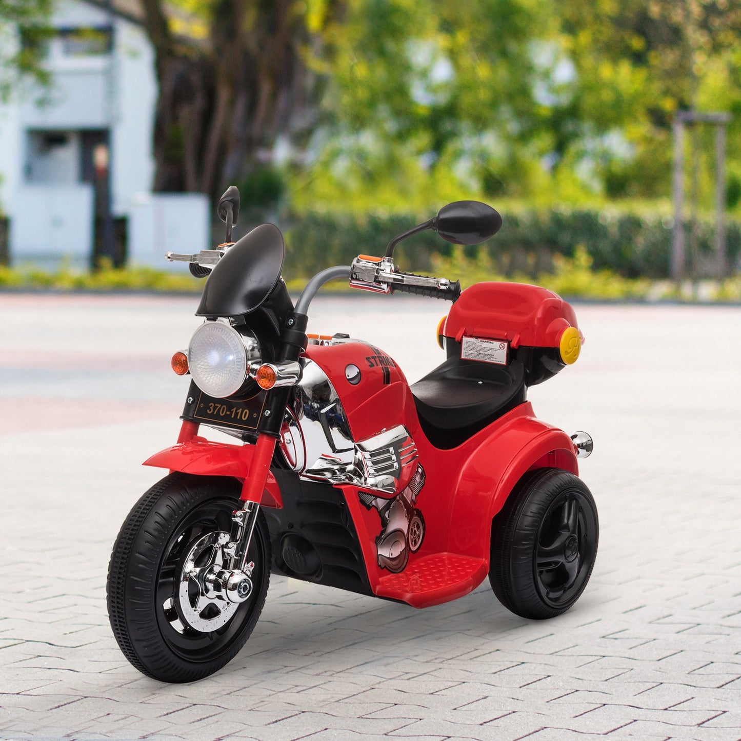 Aosom 6V Electric Kids Ride-On Motorcycle Powered Dirt Bike Battery Scooter w/ Storage Box Red | Aosom Canada
