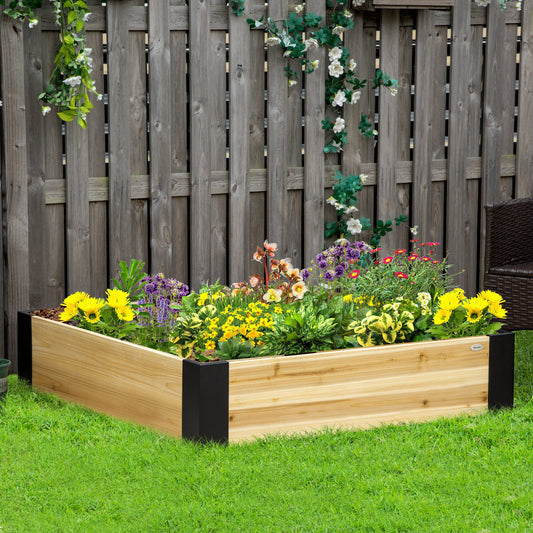 Outsunny 47" x 47" Raised Garden Bed with Metal Corner Bracket, Easy to Install Planter Box | Aosom Canada