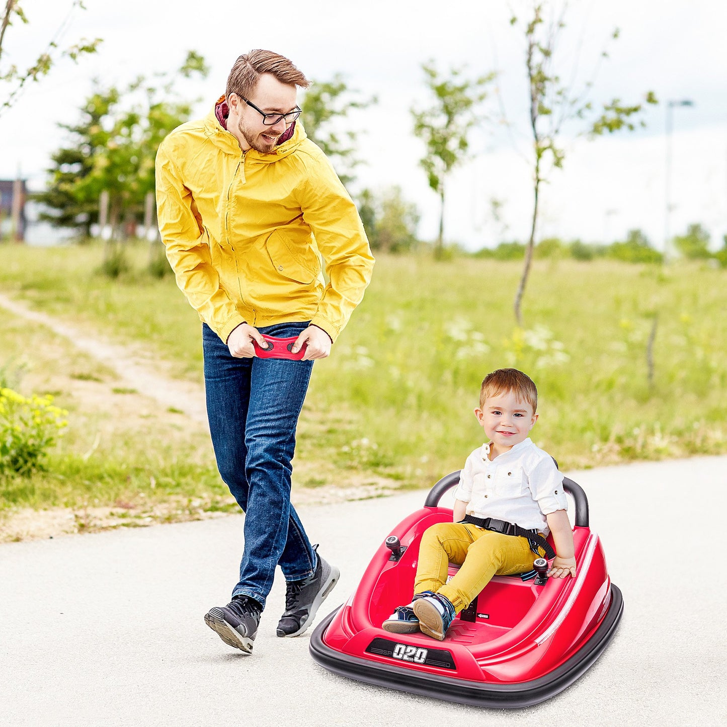 Aosom 12V Kids Bumper Car, 360° Rotation Electric Ride On Car, Twins Motor Battery Powered Toy for 18-72 months, Red | Aosom Canada