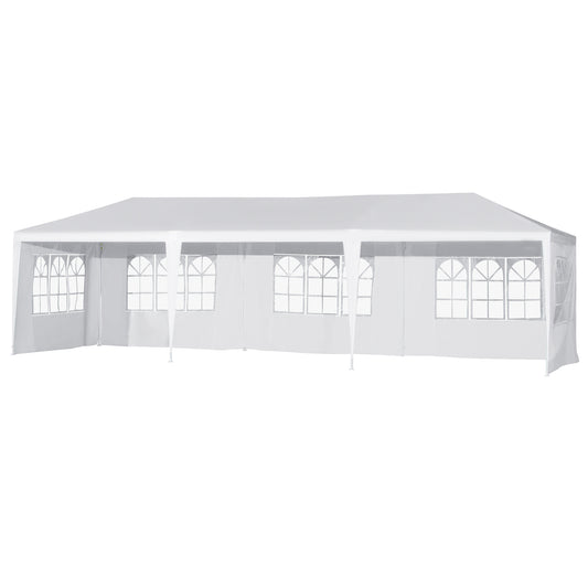Outsunny 10x30ft Portable Gazebo Party Tent Outdoor Event Shelter Garden Sunshade w/ 5 Removable Walls | Aosom Canada