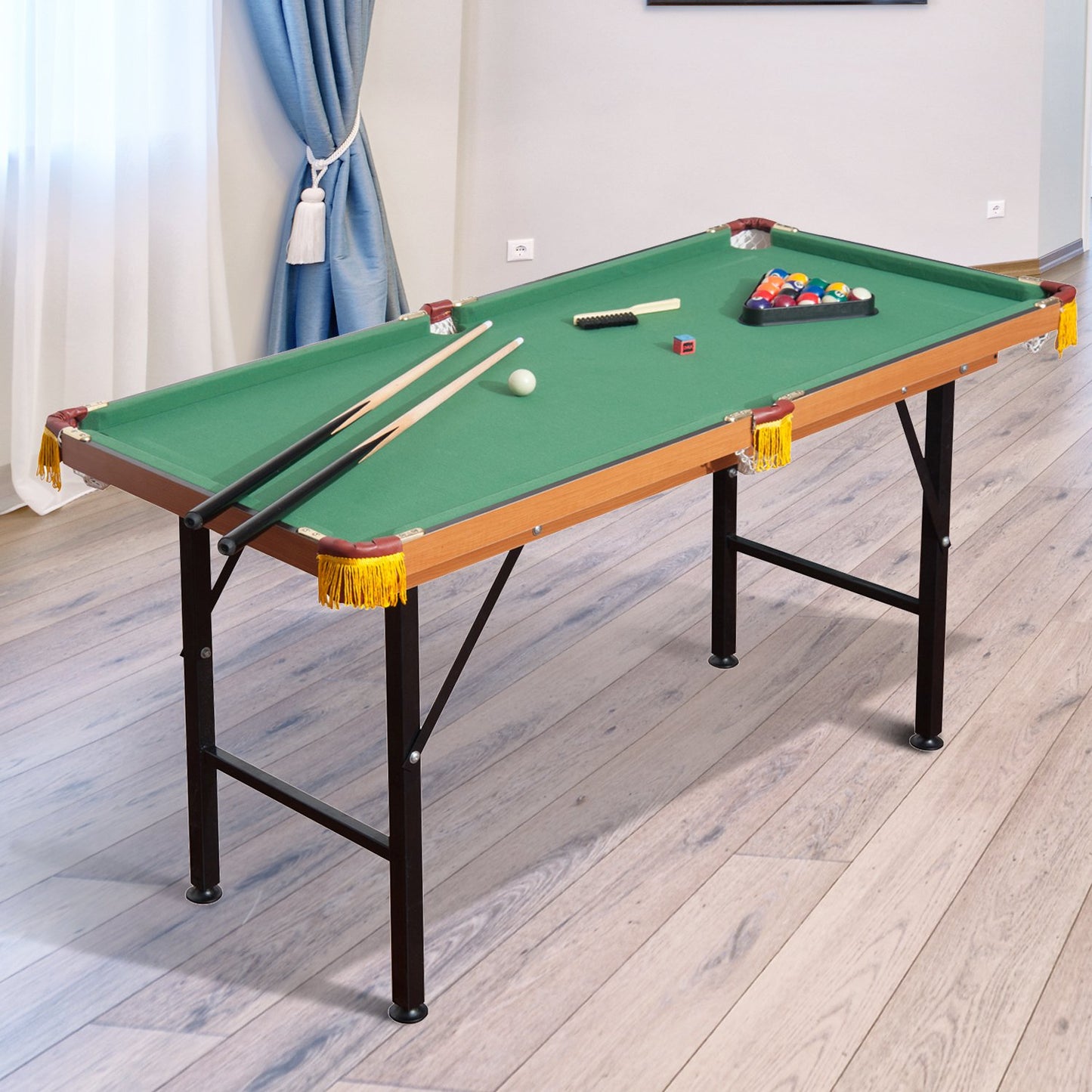 Soozier 54.3"L Portable Mini Billiard/Pool/Small Table Folding With All Accessories | Aosom Canada
