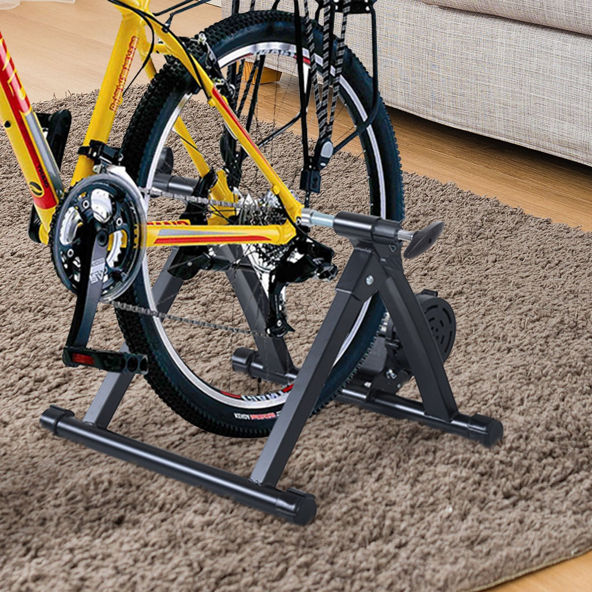 Soozier bicycle trainer Indoor Bicycle Bike Trainer stationary bike stand Exercise Fan Fly Wind Wheel Folding Turbo Black | Aosom Canada